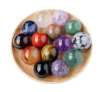 NIBHZ Ornement Boule de Cristal Naturel, composé d'améthyste, de Quartz Rose, de Citrine et de Lapis-Lazuli, Une Boule Feng Shui avec Une Formation à Sept étoiles,14 pcs,30mm