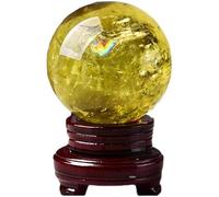 NIBHZ Ornement de Boule de Citrine Naturelle, décoration de Maison en Citrine brésilienne, Artisanat, Cadeau d'ouverture, Polissage de Pierre Brute,A,50mm