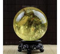 NIBHZ Ornement de Boule de Citrine Naturelle, décoration de Maison en Citrine brésilienne, Artisanat, Cadeau d'ouverture, Polissage de Pierre Brute,B,90mm