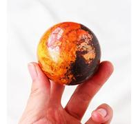 NIBHZ Ornement de Boule de Pierre d'or Naturel, Ornement de Boule de Cristal de Pierre de crête de Coq, Boule de Feng Shui en Cristal de mer de Chine Orientale,55~60mm