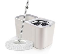 NIBHZ Serpillière Seau Essoreur - Balai Serpillère Professionnel avec Manche INOX, Sceau Menage Essoreur Nettoyer Sol