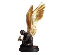 NIBHZ Statue de Rédemption d'ange, Ornement Artisanal d'ange Noir Déchu, Ailes Créatives, Décoration en Résine Flottante pour La Maison, Le Jardin, Le Porche, Le Salon, Le Comptoir,D-17X11X25.5cm