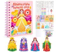 Niboken Poke Art DIY Toys 3D Bricolage Dessin Animé Habillage, DIY Princesse Dress-Up Autocollant Livre, Peinture à la Main pour Enfants 3 Ans et plus Cadeaux Éducatifs