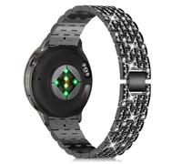 Niboow 18mm Bracelet pour Garmin Venu 4/3S 41mm/2S, Forerunner 265S/255S/255S Music, Vivoactive 4S (40 mm)/3S (39 mm), Active S, Move 3S, Diamant Métal Bracelet pour Garmin vívomove Trend - Noir