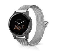 Niboow 18mm Bracelet pour Huawei Watch GT 4 41mm/Garmin Venu 3S/Venu 2S, Métal Inoxydable Magnétique Sangle Bracelet pour Garmin Vivoactive 4S 40mm/Vivomove 3S 39mm/Forerunner 255S Music - Argent