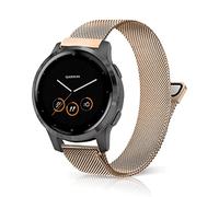 Niboow 18mm Bracelet pour Huawei Watch GT 4 41mm/Garmin Venu 3S/Venu 2S, Métal Inoxydable Magnétique Sangle Bracelet pour Garmin Vivoactive 4S 40mm/Vivomove 3S 39mm/Forerunner 255S Music - Or Rose