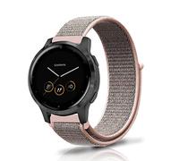 Niboow 18mm Bracelet pour Huawei Watch GT 4 41mm/Garmin Venu 3S/Venu 2S, Nylon Velcro Bracelet pour Garmin Vivoactive 4S 40mm/Vivomove 3S 39mm/Forerunner 255S Music - Rose
