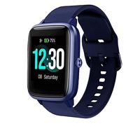 Niboow 19mm Bracelet pour ID205L ID205S ID205G ID215G ID216 SW020 SW021 SW023 YM020 YM021 YM023, Silicone Sangle, Respirant Réglable Bracelet pour Blackview R3/R3 Pro/Uwatch3/Uwatch GT/Ufit - Bleu