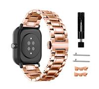 Niboow 20mm Bracelet pour Amazfit Bip 3 Pro/Bip 3/GTS 3/GTS 2 Mini, Acier Inoxydable Bracelet pour Samsung Galaxy Watch 5/Watch 5 Pro 45mm/Watch 4/4 Classic/Huawei Watch GT 3 Pro 43mm - Or Rose