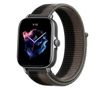 Niboow 20mm Bracelet pour Amazfit GTR Mini/GTS 4/GTS 3/GTS 4 Mini/GTS 2 Mini/GTS 2e/GTS 2/GTS/GTR 42mm, Nylon Respirant Réglable Bracelet pour Amazfit Bip 3 Pro/Bip S/Bip Lite/Bip U Pro-Gris/Vert