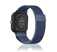 Niboow 20mm Bracelet pour Amazfit GTR Mini/GTS 4/GTS 3/GTS 4 Mini/GTS 2 Mini/GTS 2e/GTS 2/GTS, Métal Inoxydable Metal Mesh Bracelet pour Amazfit Bip 3 Pro/Bip 3/Bip/Bip S/Bip Lite/Bip U Pro-Bleu