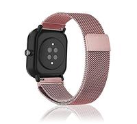Niboow 20mm Bracelet pour Amazfit GTR Mini/GTS 4/GTS 3/GTS 4 Mini/GTS 2 Mini/GTS 2e/GTS 2/GTS, Métal Inoxydable Metal Mesh Bracelet pour Amazfit Bip 3 Pro/Bip 3/Bip/Bip S/Bip Lite/Bip U Pro-Rose