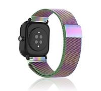 Niboow 20mm Bracelet pour Amazfit GTR Mini/GTS 4/GTS 3/GTS 4 Mini/GTS 2 Mini/GTS 2e/GTS 2/GTS, Métal Inoxydable Metal Mesh Bracelet pour Amazfit Bip 3 Pro/Bip 3/Bip/Bip S/Bip Lite/Bip U Pro-Arcenciel