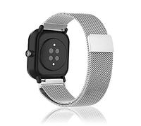 Niboow 20mm Bracelet pour Amazfit GTR Mini/GTS 4/GTS 3/GTS 4 Mini/GTS 2 Mini/GTS 2e/GTS 2/GTS, Métal Inoxydable Metal Mesh Bracelet pour Amazfit Bip 3 Pro/Bip 3/Bip/Bip S/Bip Lite/Bip U Pro-Argent