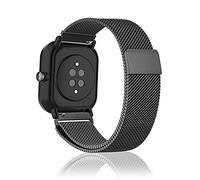 Niboow 20mm Bracelet pour Amazfit GTR Mini/GTS 4/GTS 3/GTS 4 Mini/GTS 2 Mini/GTS 2e/GTS 2/GTS, Métal Inoxydable Metal Mesh Bracelet pour Amazfit Bip 3 Pro/Bip 3/Bip/Bip S/Bip Lite/Bip U Pro- Noir