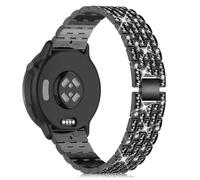 Niboow 20mm Bracelet pour Garmin Forerunner 570 42mm/165/165 Music, Approach S50/S44, Vivoactive 6/5, Venu Sq 2/2 Music Edition/2 Plus, Diamant Métal Bracelet pour Garmin vívomove Trend - Noir