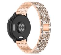Niboow 20mm Bracelet pour Garmin Forerunner 570 42mm/165/165 Music, Approach S50/S44, Vivoactive 6/5, Venu Sq 2/2 Music Edition/2 Plus, Diamant Métal Bracelet pour Garmin vívomove Trend - Or Rose