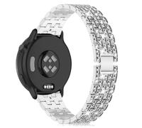 Niboow 20mm Bracelet pour Garmin Forerunner 570 42mm/165/165 Music, Approach S50/S44, Vivoactive 6/5, Venu Sq 2/2 Music Edition/2 Plus, Diamant Métal Bracelet pour Garmin vívomove Trend - Argent