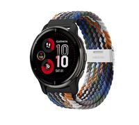 Niboow 20mm Bracelet pour Garmin Venu Sq 2/Venu Sq 2 Music/Venu 2 Plus/Venu Sq/Venu Sq Music, Tissé Respirant Bracelet pour Garmin Vivoactive 5/Vivoactive 3 Music/Forerunner 245-Couleur Jean