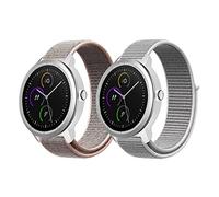 Niboow 20mm Bracelet pour Garmin Vivoactive 6/Vivoactive 5/Vivoactive 3 music/Forerunner 165/165 Music, Nylon Bracelet pour Garmin Venu Sq 2/Venu 2 Plus/Sq 2 Music/Venu Sq/Venu Sq Music - Rose + Blanc