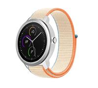 Niboow 20mm Bracelet pour Garmin Vivoactive 6/Vivoactive 5/Vivoactive 3 music/Forerunner 165/165 Music, Nylon Bracelet pour Garmin Venu Sq 2/Venu 2 Plus/Sq 2 Music/Venu Sq/Venu Sq Music - Blanc Lait