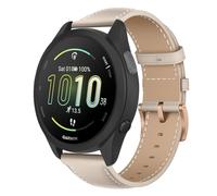 Niboow 20mm Bracelet pour Garmin Vivoactive 6/Vivoactive 5/Vivoactive 3 Music/Forerunner 165/165 Music, Vintage Cuir Bracelet pour for Garmin Venu Sq 2/Venu 2 Plus/Venu Sq/Venu Sq Music - Blanc
