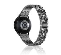 Niboow 20mm Bracelet pour Samsung Galaxy Watch FE/Galaxy Watch 7 40mm, 44mm/6 Classic 43mm, 47mm, Diamant Métal Bracelet pour Amazfit Active 2/Active/GTR Mini/GTS 4/GTS 4 Mini/Bip 3 Pro/GTS 3 - Noir