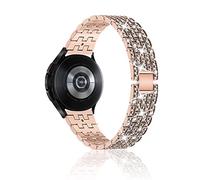 Niboow 20mm Bracelet pour Samsung Galaxy Watch FE/Galaxy Watch 7 40mm, 44mm/6 Classic 43mm, 47mm, Diamant Métal Bracelet pour Amazfit Active 2/Active/GTR Mini/GTS 4/GTS 4 Mini/Bip 3 Pro/GTS 3- Or Rose