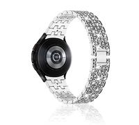 Niboow 20mm Bracelet pour Samsung Galaxy Watch FE/Galaxy Watch 7 40mm, 44mm/6 Classic 43mm, 47mm, Diamant Métal Bracelet pour Amazfit Active 2/Active/GTR Mini/GTS 4/GTS 4 Mini/Bip 3 Pro/GTS 3 - Argent