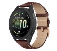 Niboow 20mm Cuir Bracelet pour Garmin Forerunner 70/170/170 Music(43mm) | pour Garmin Forerunner 570 42mm/Approach J1 43mm/S50/S44/Vivoactive 6 Doux Cuir avec Boucle Acier Inoxydable Bracelet-Marron