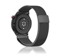 Niboow 22mm Bracelet pour Amazfit Bip 5/GTR 4/GTR 3 Pro/GTR 3/GTR 2 eSIM/GTR 2e/GTR 47mm, Métal Inoxydable Metal Mesh Bracelet pour Amazfit Cheetah/Cheetah Pro/Stratos 3/Stratos 2s/Stratos - Noir