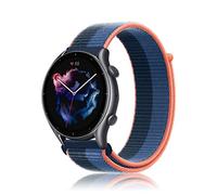 Niboow 22mm Bracelet pour Amazfit Bip 5/GTR 4/GTR 3 Pro/GTR 3/GTR 2 eSIM/GTR 2e/GTR 47mm, Nylon Respirant Réglable Bracelet pour Amazfit Cheetah/Cheetah Pro/Stratos 3/Stratos 2s/Stratos - Bleu-2