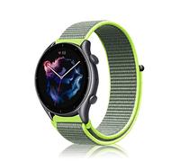 Niboow 22mm Bracelet pour Amazfit Bip 5/GTR 4/GTR 3 Pro/GTR 3/GTR 2 eSIM/GTR 2e/GTR 47mm, Nylon Respirant Réglable Bracelet pour Amazfit Cheetah/Cheetah Pro/Stratos 3/Stratos 2s/Stratos - Jaune