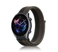 Niboow 22mm Bracelet pour Amazfit Bip 5/GTR 4/GTR 3 Pro/GTR 3/GTR 2 eSIM/GTR 2e/GTR 47mm, Nylon Respirant Réglable Bracelet pour Amazfit Cheetah/Cheetah Pro/Stratos 3/Stratos 2s/Stratos - Gris/Vert