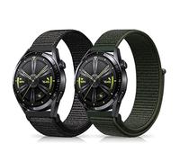 Niboow 22mm Bracelet pour Huawei Watch GT 6/GT 6 Pro/GT 5/GT 5 Pro/GT 4/GT 3/GT 2 Pro (46mm), Nylon Sportif Bracelet pour Huawei Watch5/Watch4/Watch3 Pro (46mm)/Watch4 Pro 48mm - Noir+Vert