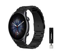 Niboow 22mm Bracelet pour Xiaomi Watch 2 Pro/Watch S1/Watch S1 Active/Mi Watch/Amazfit Bip 5/GTR 4/GTR 3 Pro/GTR 3/Cheetah/Cheetah Pro, Acier Inoxydable Bracelet pour Huawei Watch 4/Watch 4 Pro - Noir
