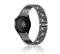 Niboow 22mm Bracelet pour Xiaomi Watch S4/Redmi Watch5 Active/5 Lite/S4 Sport/S1 Pro, Strass Métal Bracelet pour Huawei Watch 5/Watch4 46mm/4 Pro 48mm/GT 5 Pro/GT 4 46mm/Amazfit Bip 6 - Noir