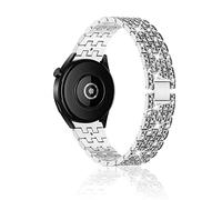 Niboow 22mm Bracelet pour Xiaomi Watch S4/Redmi Watch5 Active/5 Lite/S4 Sport/S1 Pro, Strass Métal Bracelet pour Huawei Watch 5/Watch4 46mm/4 Pro 48mm/GT 5 Pro/GT 4 46mm/Amazfit Bip 6 - Argent