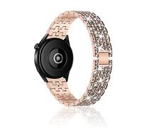 Niboow 22mm Bracelet pour Xiaomi Watch S4/Redmi Watch5 Active/5 Lite/S4 Sport/S1 Pro, Strass Métal Bracelet pour Huawei Watch 5/Watch4 46mm/4 Pro 48mm/GT 5 Pro/GT 4 46mm/Amazfit Bip 6 - Or Rose