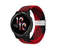Niboow 22mm Bracelet Tressée pour Garmin Forerunner 265/Forerunner 255/Forerunner 255 Music, Ajustable Extensible Bracelet pour Garmin Vivoactive 4/Venu 2/Amazfit GTR 4/GTR 3 Pro-Noir/Rouge