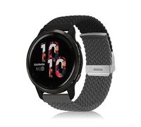 Niboow 22mm Tressée Bracelet pour Garmin Venu 3/Garmin Forerunner 265/Forerunner 255/Forerunner 255 Music, Ajustable Nylon Bracelet pour Garmin Vivoactive 4/Venu 2/Huawei Watch 4-Gris Oscuro