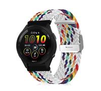 Niboow 22mm Tressée Bracelet pour Garmin Venu 3 / Garmin Forerunner 265 / Forerunner 255 / Forerunner 255 Music, Ajustable Nylon Bracelet pour Garmin Vivoactive 4 / Venu 2 / Active - Arcenciel Blanc