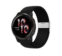 Niboow 22mm Tressée Bracelet pour Garmin Venu 3/Garmin Forerunner 265/Forerunner 255/Forerunner 255 Music, Ajustable Nylon Bracelet pour Garmin Vivoactive 4/Venu 2/Huawei Watch 4-Noir