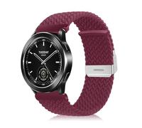 Niboow 22mm Tressée Bracelet pour Xiaomi Watch S4 / S3 / S1 / S1 Pro / S1 Active, Hommes Femmes Sport Ajustable Nylon Élastique Bracelet pour Xiaomi Watch2 Pro/Mi Watch - Rouge
