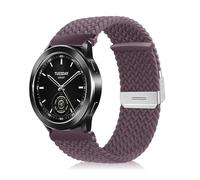 Niboow 22mm Tressée Bracelet pour Xiaomi Watch S4 / S3 / S1 / S1 Pro / S1 Active, Hommes Femmes Sport Ajustable Nylon Élastique Bracelet pour Xiaomi Watch2 Pro/Mi Watch - Violet