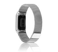 Niboow Bracelet Compatible avec Fitbit Charge 6/Charge 5, Acier Inoxydable Metal Mesh Tissé Ajustable Magnétique Sangle, Watch Band pour Femmes Hommes Compatible avec Fitbit Charge 6/Charge 5-Argent