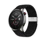Niboow Bracelet pour Amazfit Bip 5/GTR 4/GTR 3 Pro/GTR 3/GTR 2 eSIM/GTR 2e/GTR 47mm, 22mm Nylon Tressé Réglable Sangle Bracelet pour Amazfit Cheetah/Cheetah Pro/Stratos 3/Stratos 2s-Noir ÉToile