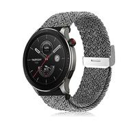 Niboow Bracelet pour Amazfit Bip 5/GTR 4/GTR 3 Pro/GTR 3/GTR 2 eSIM/GTR 2e/GTR 47mm, 22mm Nylon Tressé Réglable Sangle Bracelet pour Amazfit Cheetah/Cheetah Pro/Stratos 3/Stratos 2s - Gris