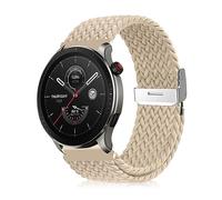 Niboow Bracelet pour Amazfit Bip 5/GTR 4/GTR 3 Pro/GTR 3/GTR 2 eSIM/GTR 2e/GTR 47mm, 22mm Nylon Tressé Réglable Sangle Bracelet pour Amazfit Cheetah/Cheetah Pro/Stratos 3/Stratos 2s/Stratos - Beige