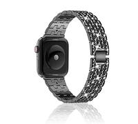Niboow Bracelet pour Apple Watch 38mm 40mm 41mm 42mm Series 11/10/9/8/7/6/5/4/3/2/1, Femmes Strass Bracelet pour Apple iWatch SE 3/SE 2 - Or Rose